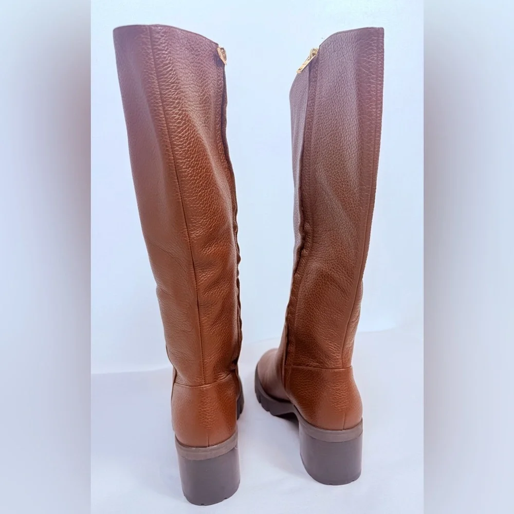 Coach Brown Cindy Pebbled Leather Riding Boot NEW